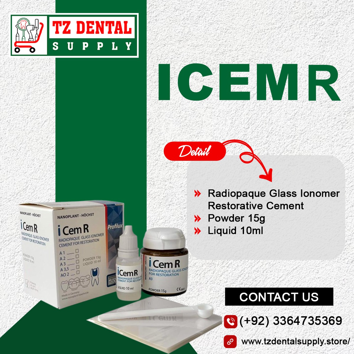 Radiopaque Glass Ionomer Restorative cement (Nanoplant)
